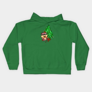 Christmas funny colored bull. Kids Hoodie